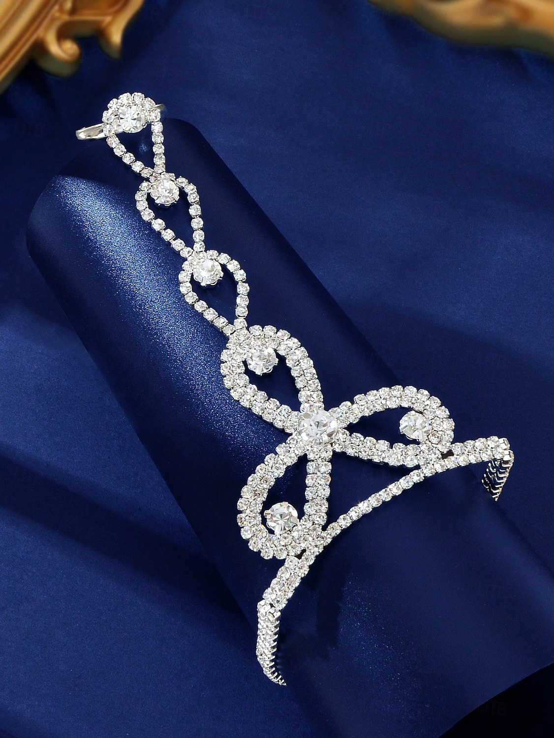 Pulsera nupcial de cadena de mano con diamantes de imitación para mujer con anillo: joyería de boda de cristal brillante para novias y damas de honor. &ocasiones formales 2026 - $11.99 –P3