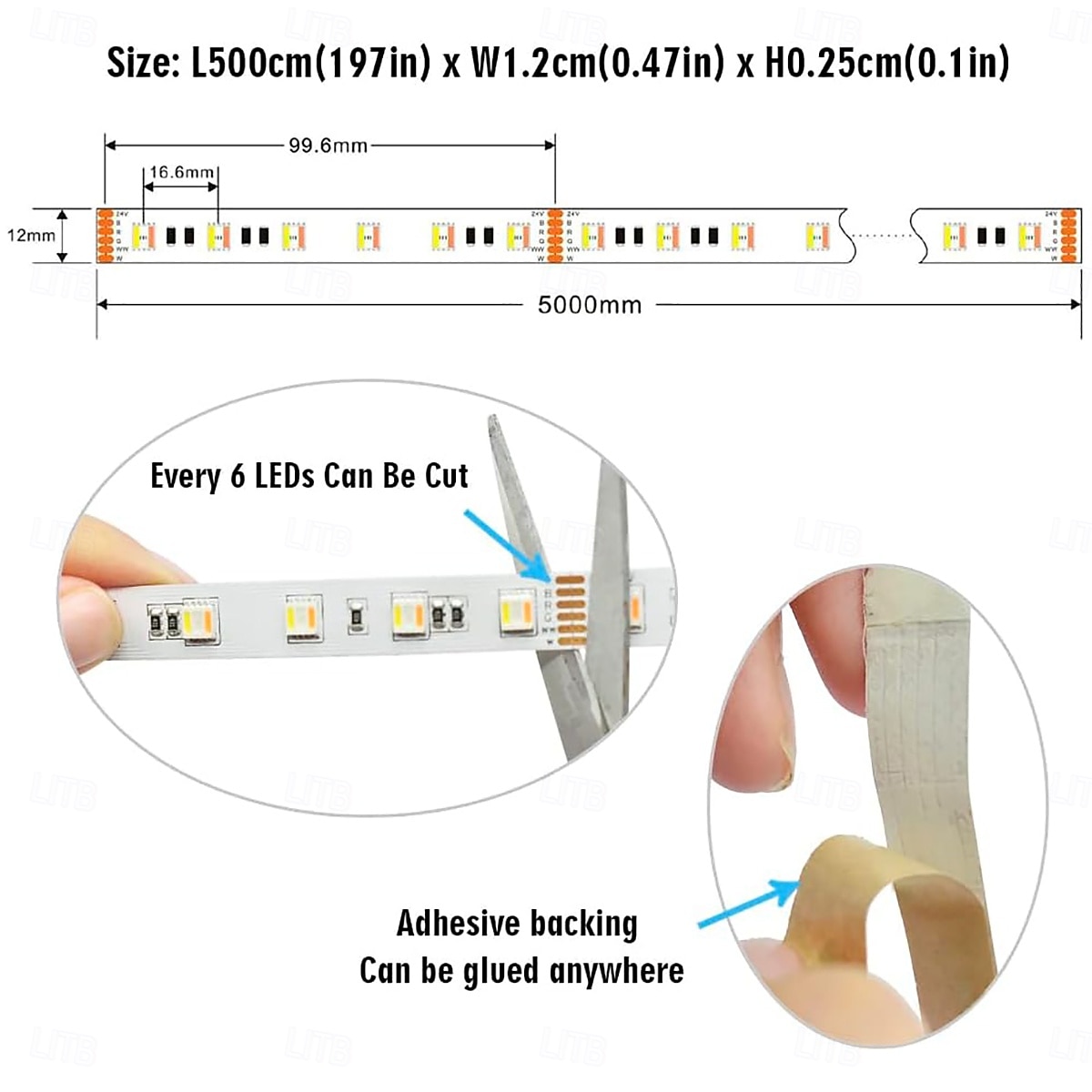 2026年 2.5m 5メートル 7メートル ライトセット 60 LED 5050 SMD 12mm 1セット RGB LEDストリップライト パーティー ホリデー 接続可 110-240 V 24 V  コレクション – $32.99 –P4