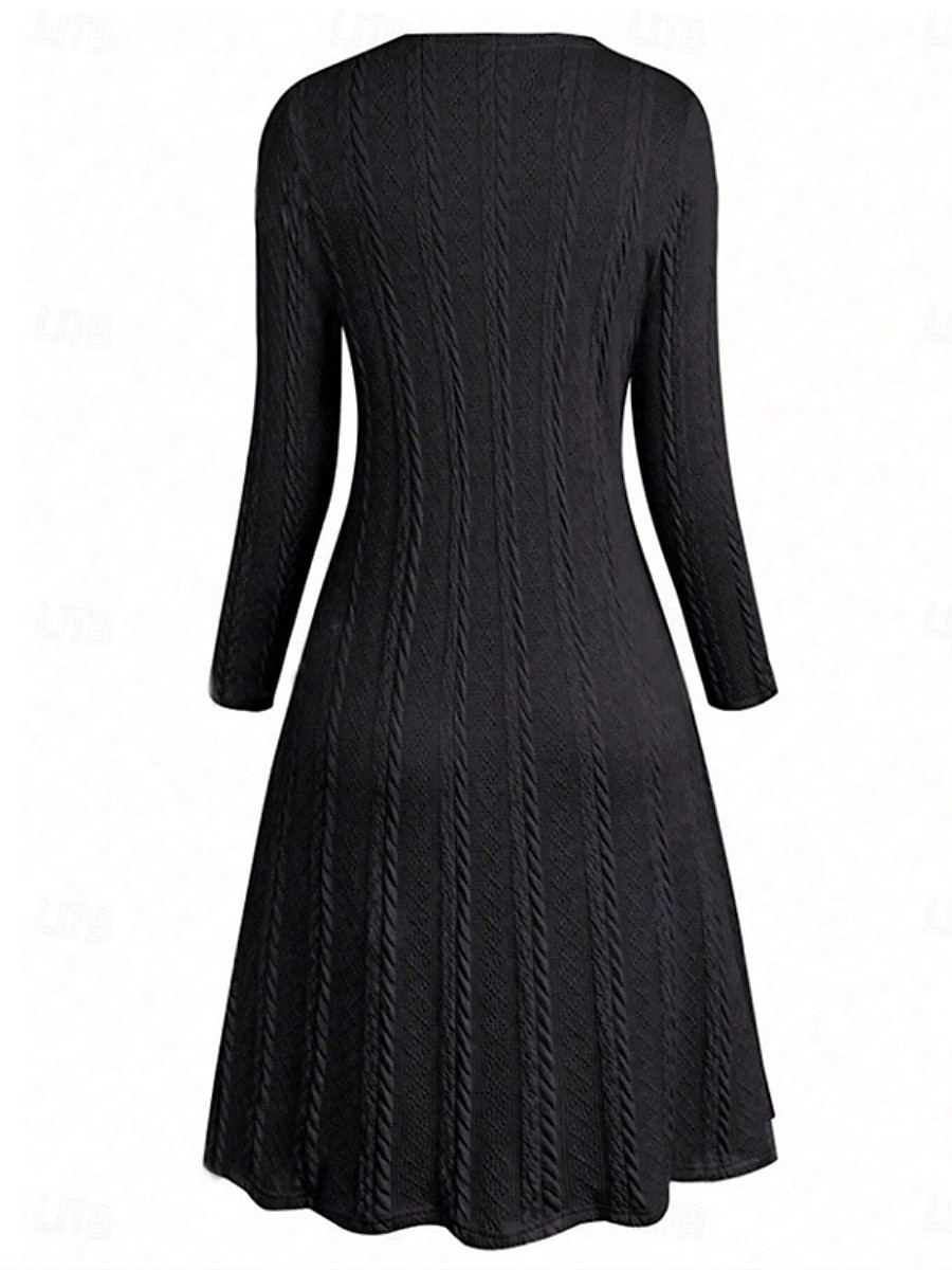 Γυναικεία Πουλόβερ Φόρεμα πουλόβερ Καθημερινό Μαλακή Μονόχρωμες Κοτλέ Στρογγυλή Ψηλή Λαιμόκοψη Κουρελού Πλεκτό Στάμπα Μακρυμάνικο Μακριές μπλούζες Πλέκω ΕΞΩΤΕΡΙΚΟΥ ΧΩΡΟΥ Καθημερινά Σαββατοκύριακο 2026 - $67.99 –P5