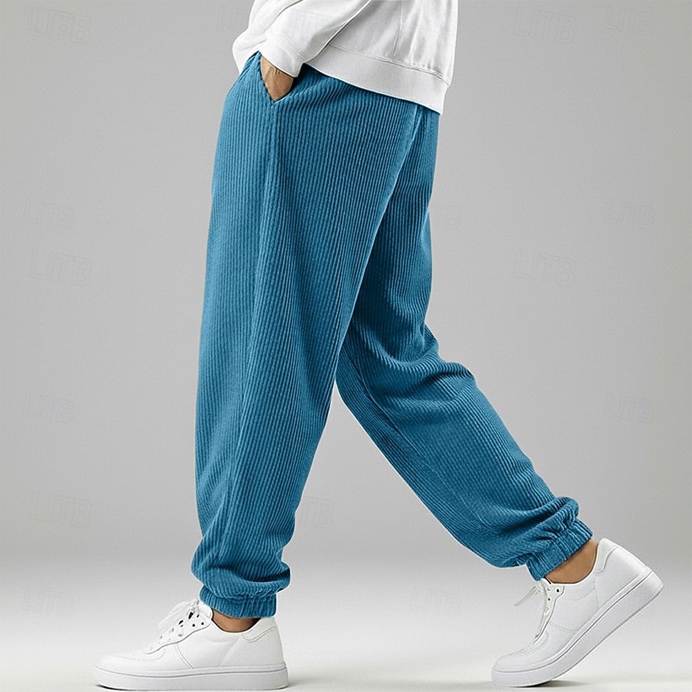 Per uomo Pantaloni da tuta Joggers Pantaloni Pantaloni in velluto a coste Pantaloni Larghi Coulisse Pieghettato Polsino elastico Semplice Comodità Traspirante Lunghezza intera All'aperto Casuale del 2026 a $22.99 –P6
