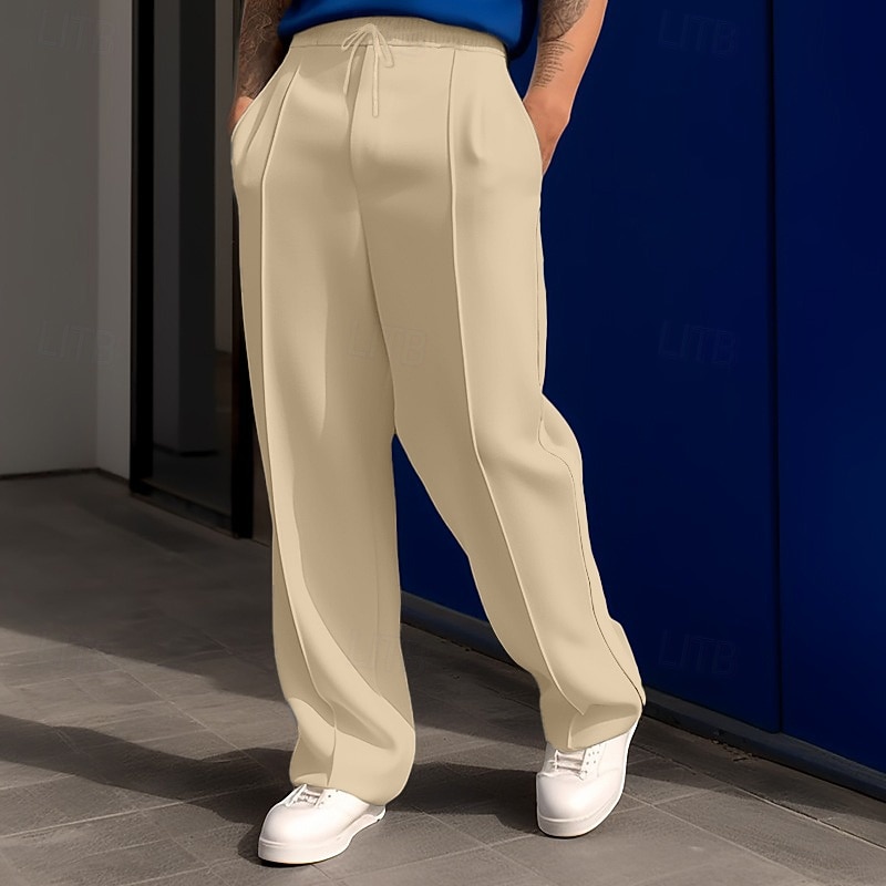 Men's Sweatpants Trousers Straight Leg Sweatpants Drawstring Pocket Elastic Waist Plain Comfort Sports Outdoor Daily Fashion Casual Blue Black Micro-elastic 2026 - $20.99 –P4