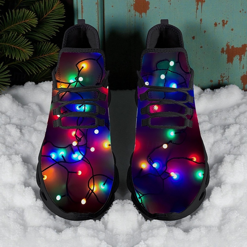 Tênis masculino com estampa natalina iluminada - luzes de LED vibrantes, calçado esportivo confortável para as festas de fim de ano, eventos festivos e encontros ao ar livre. de 2026 por $42.99 –P5