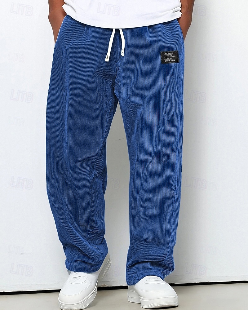 Férfi Melegítőnadrágok Nadrág Kordbársony Nadrág Zsinór Zseb Rugalmas derék Sima Mokaszinok Szabadtéri sport Napi Divat Alkalmi Medence Sötétbarna Mikroelasztikus 2026 - $26.99 –P10