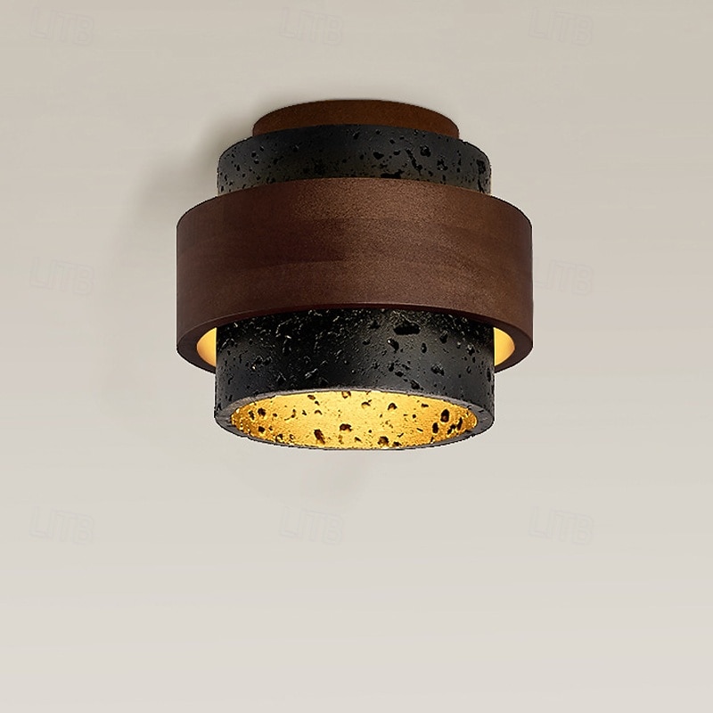 plafoniera semplice in travertino nero, lampada da soffitto semi-incassata, apparecchi di illuminazione E27 a 1 testa da posizionare vicino al soffitto, lampada a sospensione semplice e creativa, per del 2026 a $168.99 –P4