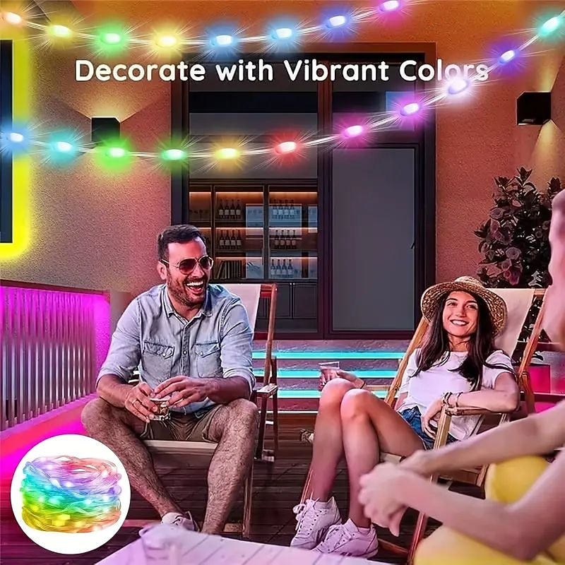 Smart Remote Control LED Fairy String Lights Support App Control USB Power Supply 200/100/50 LEDs Music Synchronization RGB Color Changing forWedding Home Bedroom Party Holiday Decoration 2026 - $25.99 –P4
