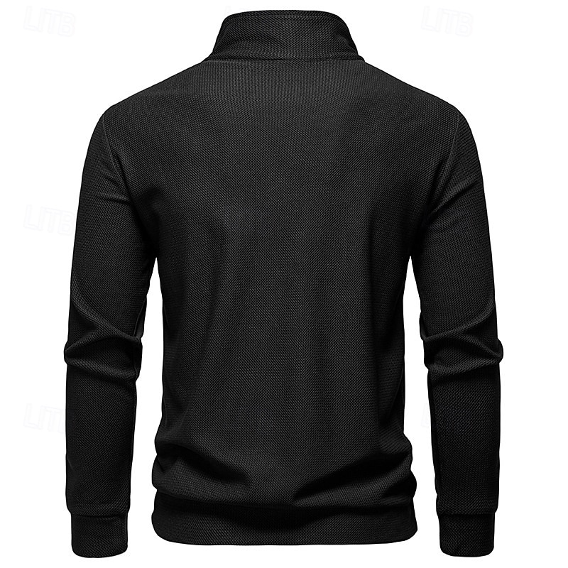 Herre Genser Svart Hvit Militærgrønn Mørkegrå Opprett krage عادي Lomme Sport & Utendørs Daglig Ferie Polyester Gatemote Grunnleggende Fritid Vår Høst Klær Gensere Gensere 2026 - $30.99 –P7