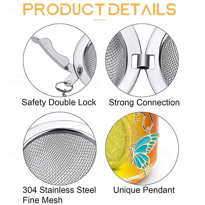 2 PCS Tea Balls for Loose Tea with Charm Loose Tea Steeper Stainless Steel Mesh Tea Infuser Tea Ball with Pendant Tea Strainer Tea Infusers 3D Butterfly Pendant Tea Diffusers for Girls Women 2026 - $11.99 –P2