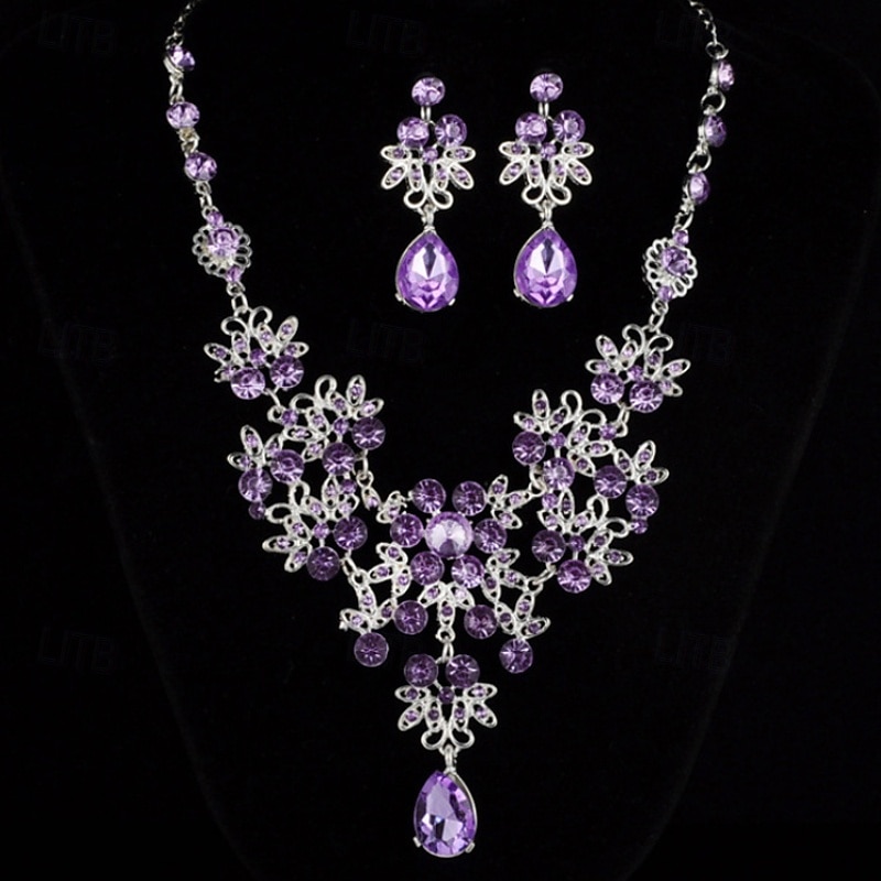 2шт Свадебные комплекты ювелирных изделий For Жен. Фиолетовый Синий Красный Свадьба Вечерние наряды Сплав геометрический 2026 - $15.99 –P5