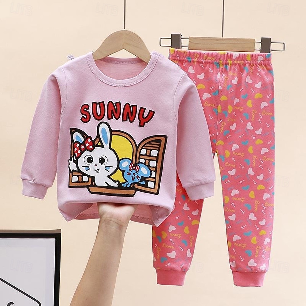 Småbarn Pojkar 2 delar Pyjamasset Långärmad Z17 Z29 Z13 Ensfärgat Djur Vår Höst Förtjusande Hem 7-13 år 2026 - $11.99 –P7