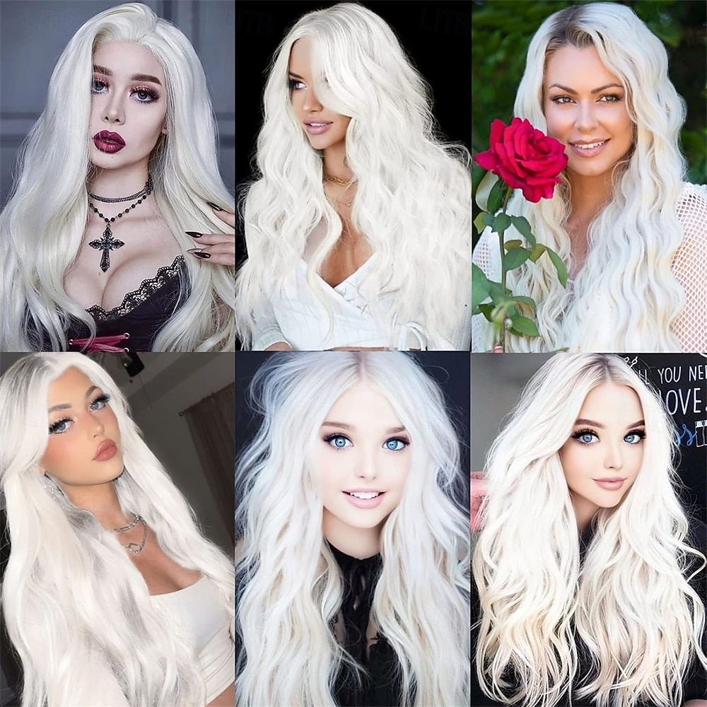 Peruca de Carnaval 2026 Loiro Preta Branco Encaracolado Ondulado Longo Peruca sintética para festivais Mardi Gras Parada Cabelo para fantasia de cosplay para Feminino de 2026 por $21.99 –P2