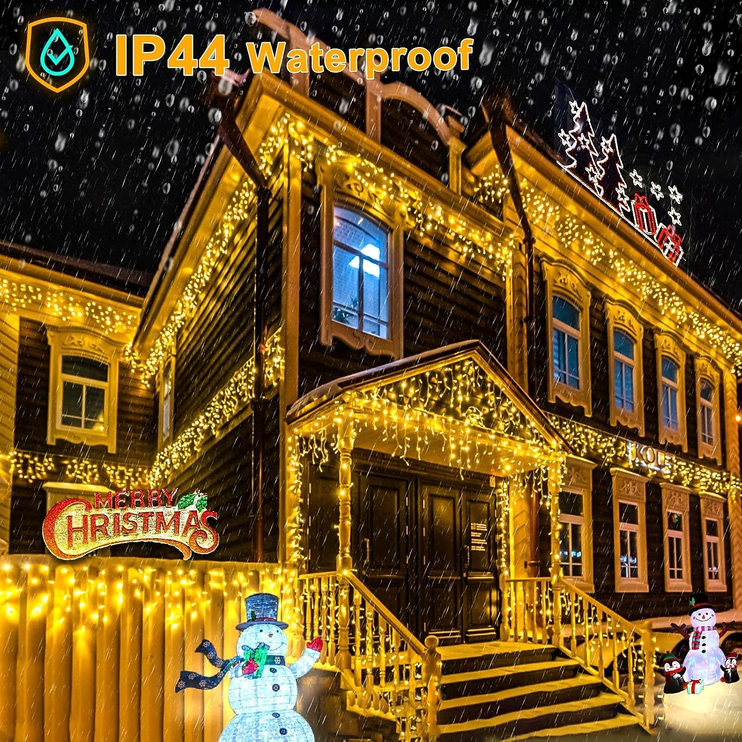 Solar Waterproof  Icicle Lights 33ft 400 Leds 48 Drops 8 Function Timer Remote Control Clear Wire Connectable String Lights Courtyard balcony tree porch eaves decorative lights 2026 - $36.99 –P8