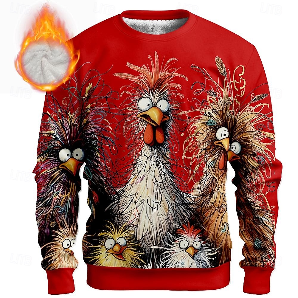 Ανδρικά Πετεινός Γκρινιάρης Φλις Πουλόβερ Καθημερινά Καθημερινό 3D Στρογγυλή Ψηλή Λαιμόκοψη Σπίτι Πάρτι Δώρο Streetwear Μπλε Απαλό Μπλε Λίμνης Μαύρο Λευκό Ρουμπίνι 3D εκτύπωση Φθινόπωρο Χειμώνας 2026 - $30.99 –P2