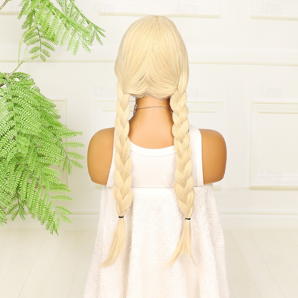 Perucas sintéticas Crochê Entrançado Parte do meio Trança Peruca 24 polegadas Dourado Suave Cabelo Sintético 24 polegada Mulheres Macio Confortável Loiro de 2026 por $42.99 –P5