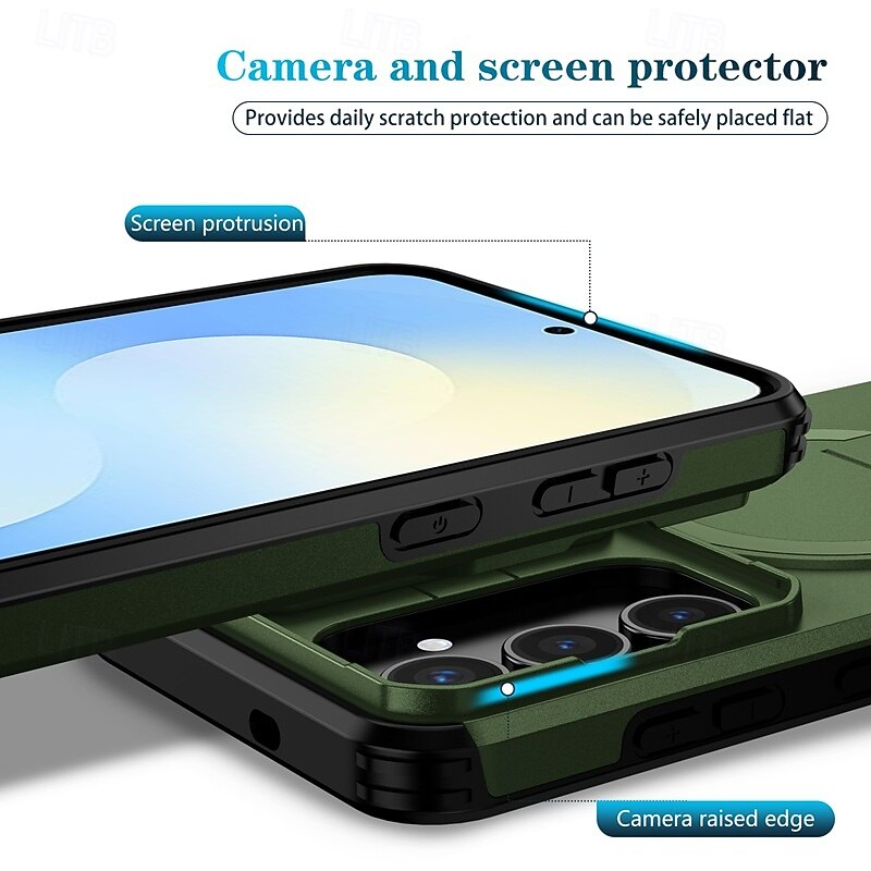 Phone Case For Samsung Galaxy S25 Ultra Plus S25 Edge S24 S23 S22 A36 A26 A16 A55 5G A35 5G Back Cover with Stand Holder Shockproof Armor PC PU Leather 2025 - $11.99 –P3