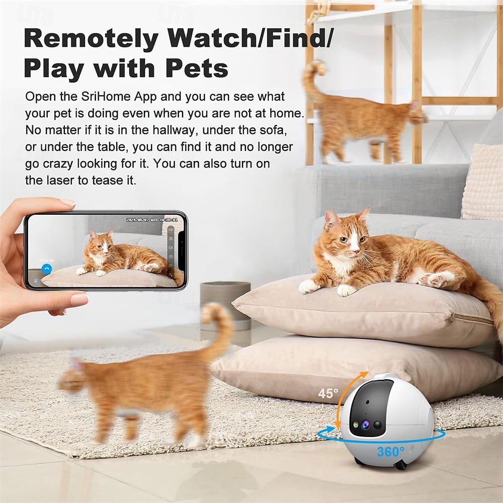 4MP Smart Robot CCTV Camera Battery Powered AI Motion Detection Remote Control Pet Playmate Two-Way Audio 2025 - $115.99 –P9