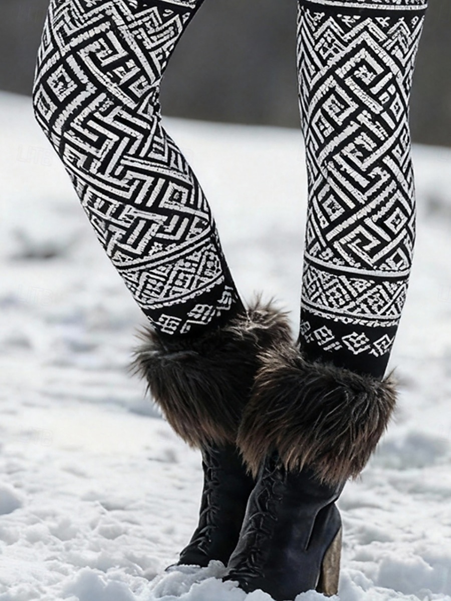 Damen Leggings Gemütliche Leggings Urlaub Vintage Ethno-Stil Volle Länge Hohe Taille Grafik Drucken Bequem Dehnbar Lässig Täglich Urlaub Schwarz Sommer Frühling Herbst Winter Schmale Passform 2026 - $22.99 –P4