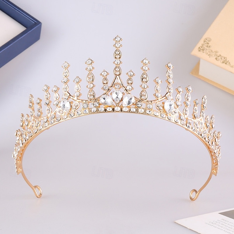 Crown Tiaras Headdress Alloy Wedding Birthday Elegant Cute With Rhinestone Headpiece Headwear 2026 - $11.49 –P3