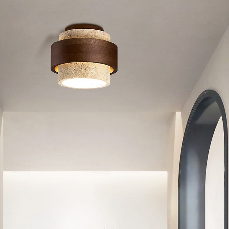 plafoniera semplice in travertino nero, lampada da soffitto semi-incassata, apparecchi di illuminazione E27 a 1 testa da posizionare vicino al soffitto, lampada a sospensione semplice e creativa, per del 2026 a $168.99 –P5