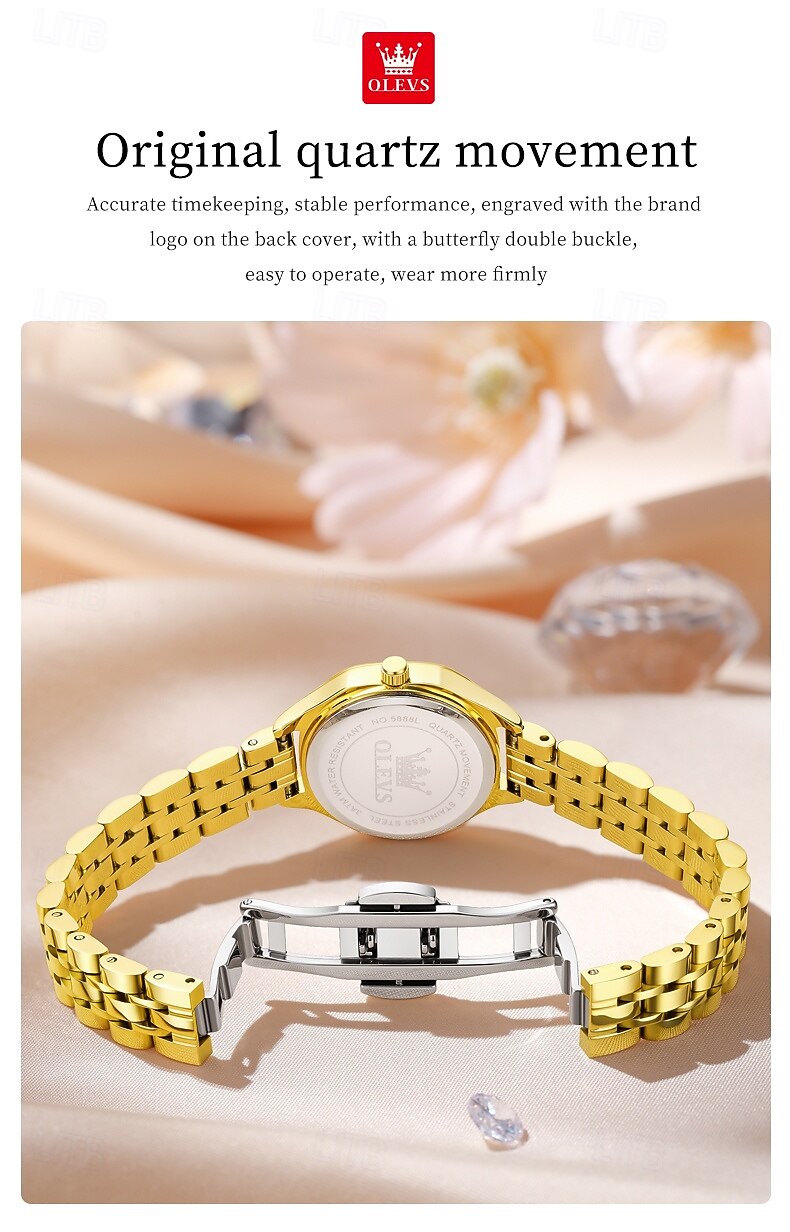 OLEVS Moederdag Cadeau voor Vrouwen Kwarts Horloge Creatief Minimalistisch Mode Casual Luminiserend Waterdicht Decoratie Legering Horloge 2026 - $42.99 –P7