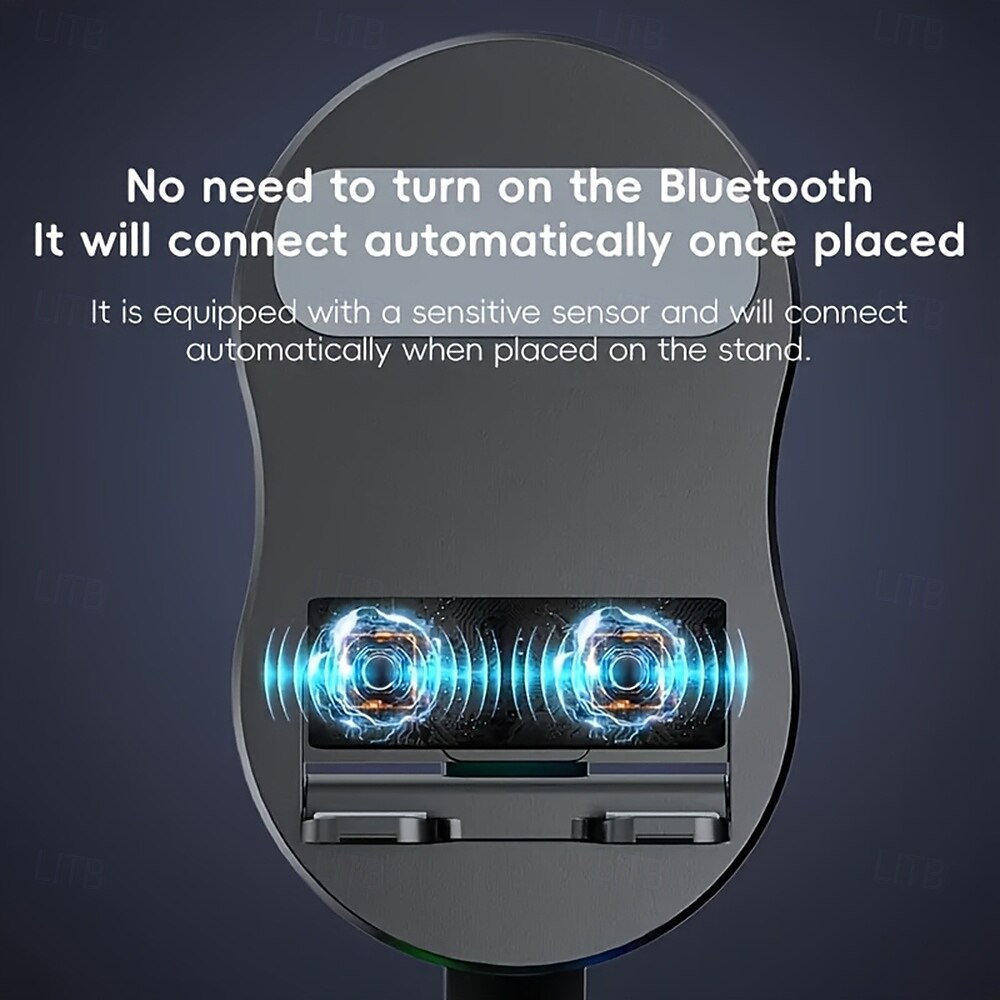 Пять в одном беспроводном сенсорном держателе для телефона с динамиком, аккумулятором на 2000 мА·ч, цветной подсветкой, поворотом на 180 градусов, складной конструкцией, высококачественным 2025 - $23.99 –P7