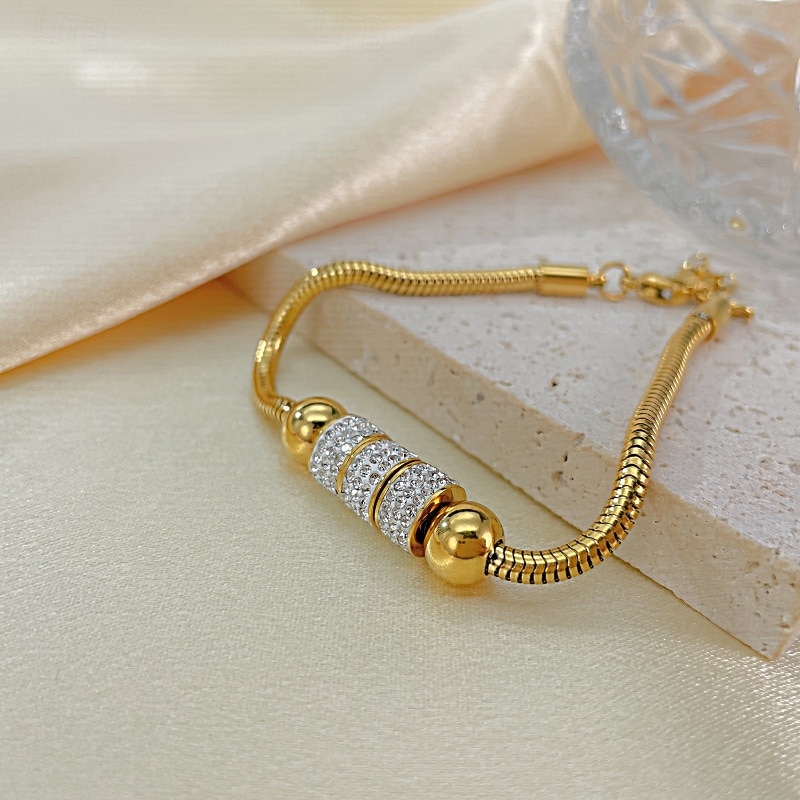 Women's Bracelet Bangles Thick Chain Ball Fashion Titanium Steel Bracelet Jewelry Gold For Holiday Birthday 2026 - $18.49 –P2