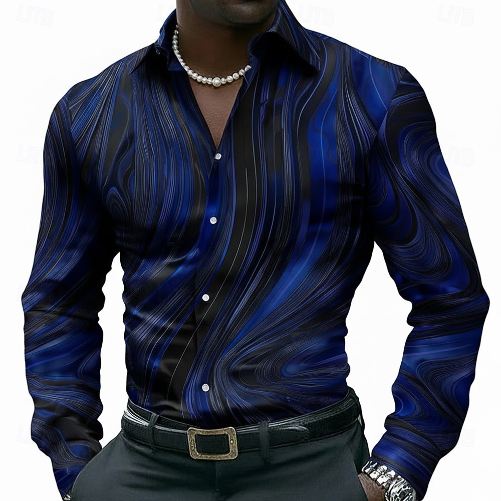Per uomo Geometrico Marmo Arte liquida astratta Camicia Camicia con Bottoni Manica Lunga Moda Casual All'aperto Abbigliamento Quotidiano Primavera Autunno Collo ripiegato Stampa 3D camicie con del 2026 a $27.99 –P3