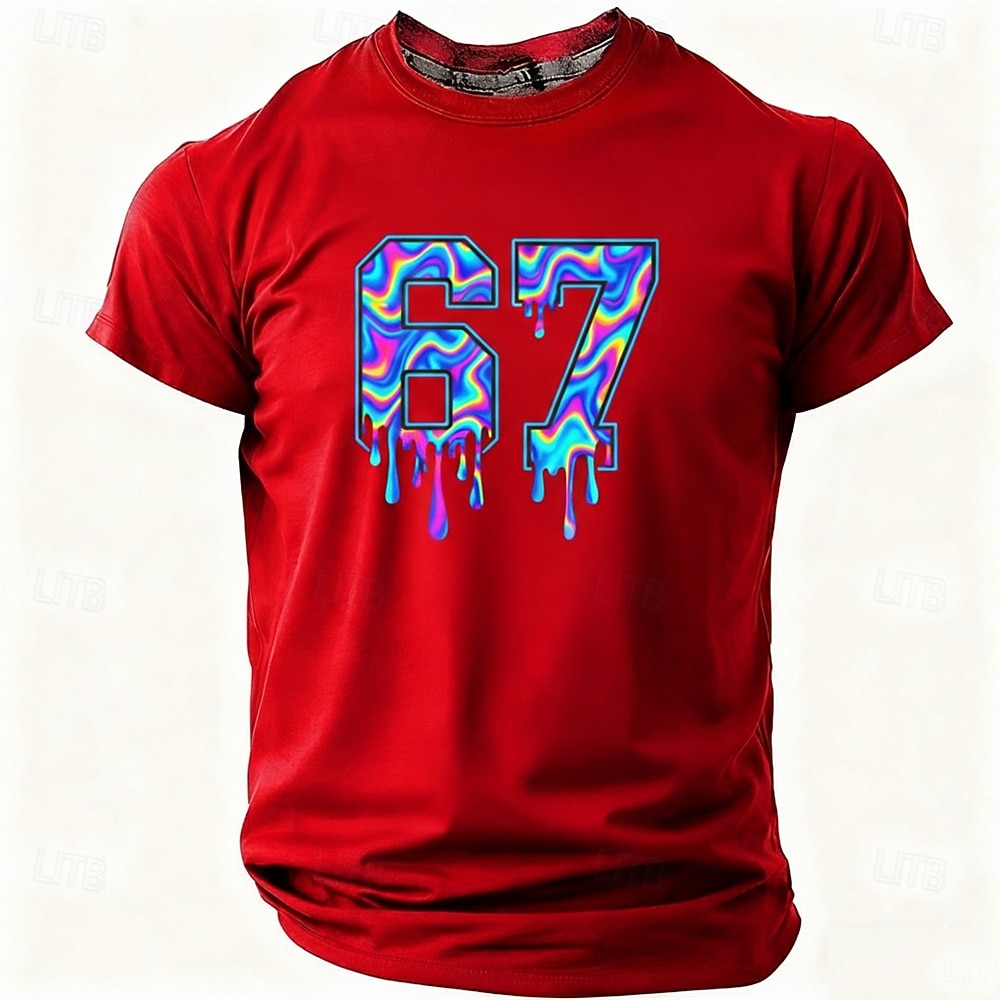 Per uomo Grafico 67 Maglietta Magliette Divertenti Camicia a Maniche Corte Manica Corta maglietta Stampa 3D Girocollo Camicia Moda Designer Essenziale Quotidiano Vacanza Streetwear Blu Nero Rosso del 2026 a $20.99 –P6