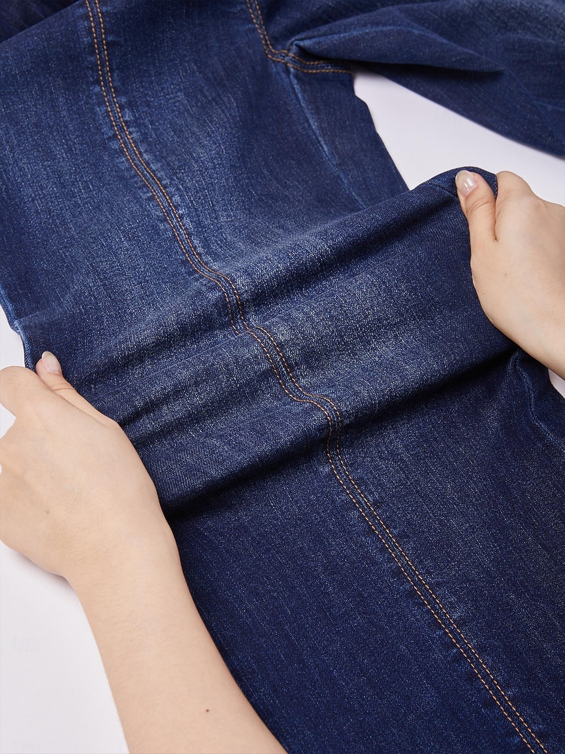 Damen-Jeanshose mit weitem Bein, Stretch-Gummibund vorne, schlankmachender Einsatz, lässig, Urlaub, Alltag, Frühling, Sommer, Herbst 2026 - $113.99 –P14