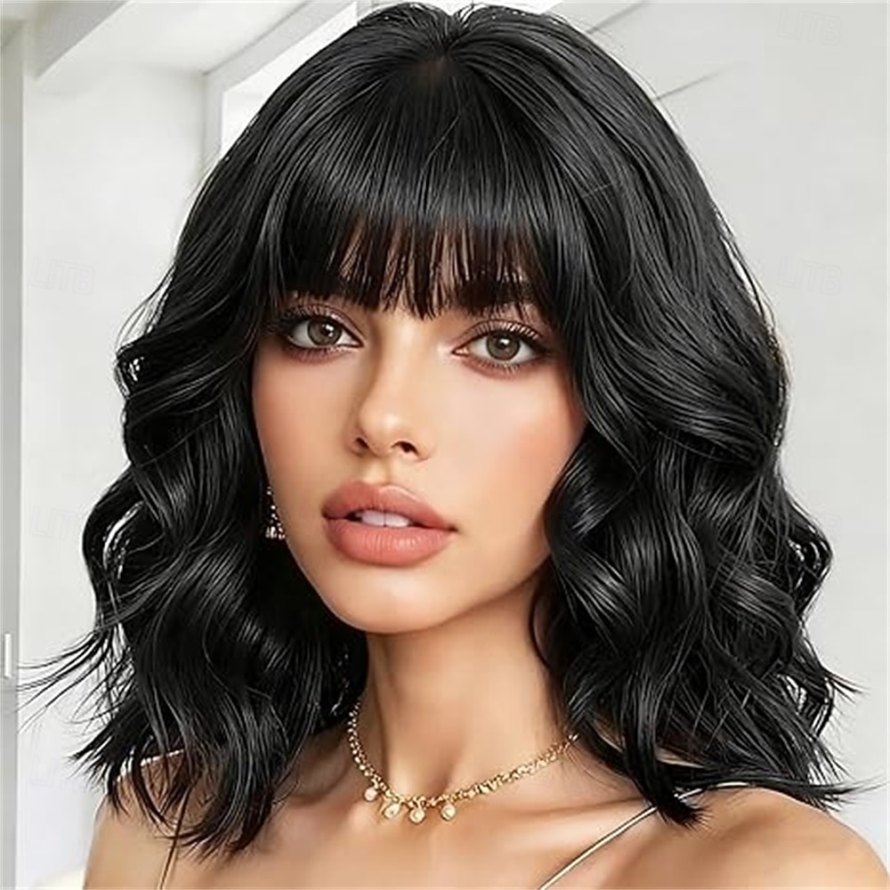 Карнавальный парик 2026 Розовый Красный Черный Кудрявый Стрижка-боб Короткие Синтетический фестивальный парик Вторник на масляной неделе Парад Волосы для косплей-костюма для Женский 2026 - $21.99 –P11