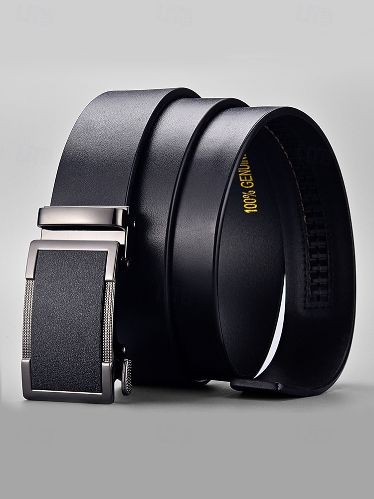 Ceinture en cuir pour homme, idéale pour Noël : cuir véritable de qualité supérieure, boucle carrée élégante, ajustable, accessoire de mode festif pour les occasions décontractées ou habillées. de 2026 ? $24.99 –P4