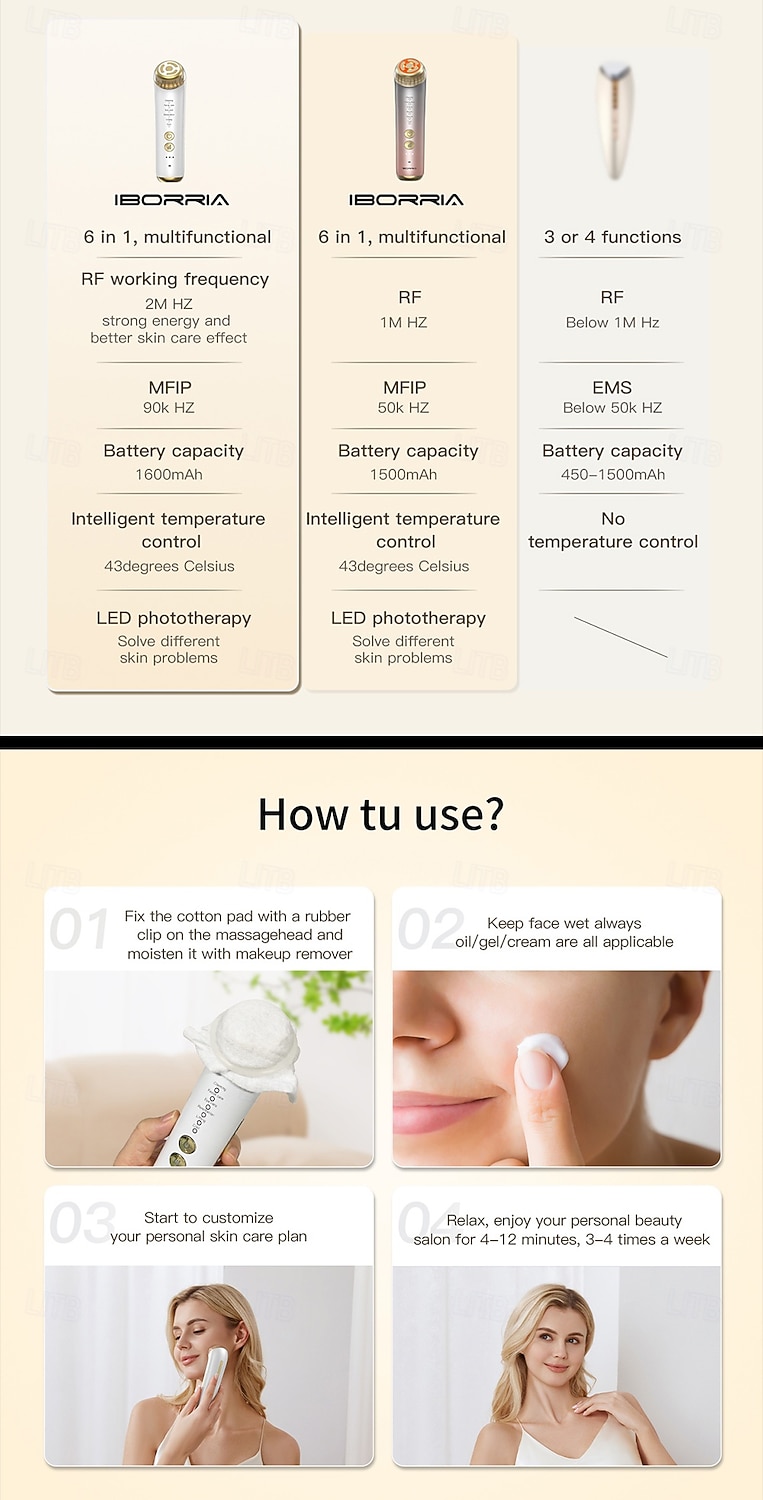 New Hot Selling EMS Micro Current RF Beauty Device Home Facial Introduction Device Multifunctional Facial Beauty Device Clear Pores Dirt Fade Wrinkles Increase Skin Elasticity Combined with RF 2026 - $102.99 –P3