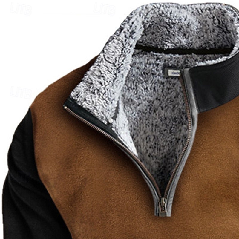 Men's Sweatshirt Fleece Sweatshirt Quarter Zip Sweatshirt Brown Half Zip Plain Quarter Zip Sports & Outdoor Daily Holiday Polyester Streetwear Basic Casual Fall Winter Clothing Apparel Hoodies 2026 - $31.99 –P2