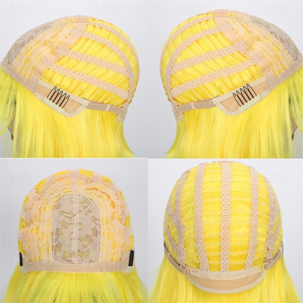 Peruca de Carnaval 2026 Loiro Vermelho Preta Liso Bob Curto Peruca sintética para festivais Mardi Gras Parada Cabelo para fantasia de cosplay para Feminino de 2026 por IDR Rp385603 –P7