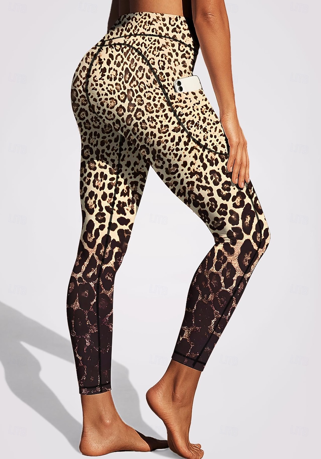 Damskie legginsy do pilatesu Spodnie fitness Legginsy casualowe Kieszenie Opłata skarbowa Niejednolita całość Pilates Siłownia Trening w siłowni Majtki Rajstopy Getry Panterka Wzorzyste Zwierzęta 2026 - $20.99 –P1