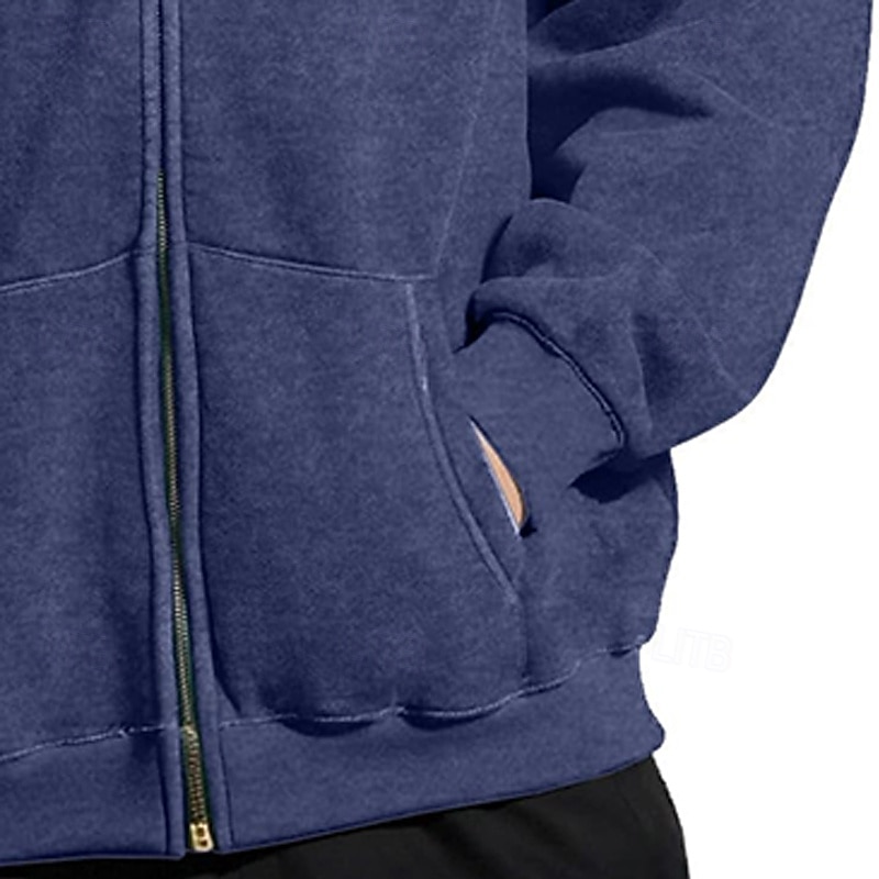 Per uomo Felpa con cappuccio Felpa con cappuccio a zip intera Felpa con cappuccio in pile Felpa con cappuccio foderata in pile Rosa Blu marino Con Cappuccio Semplice Patchwork Sport & Outdoor Casuale del 2025 a $27.99 –P4