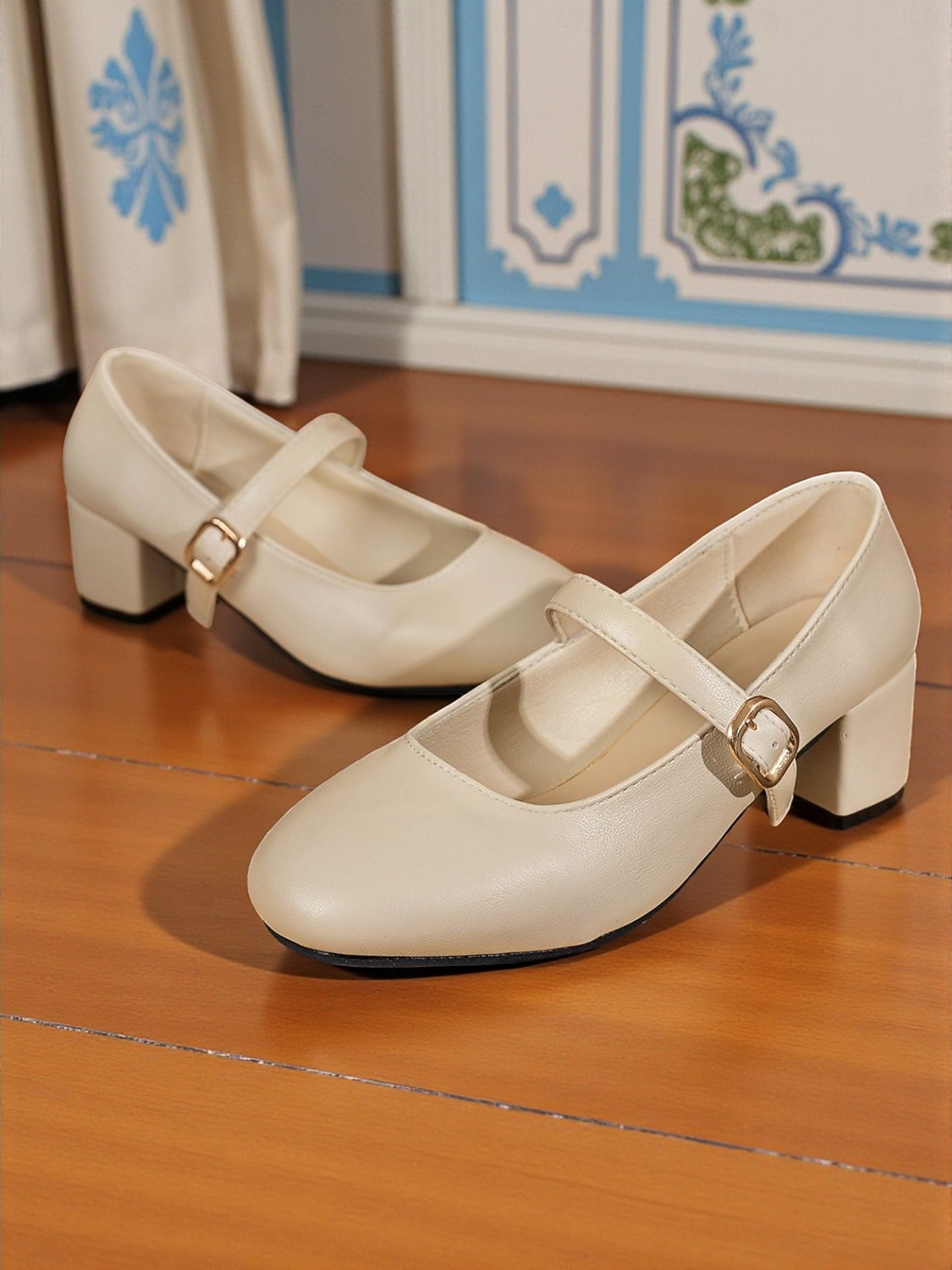 Women's Almond Mary Jane Heels with Chunky Block Heel and Ankle Strap, 1950s Classic and Elegant Style, Perfect for Work, Tea Parties and Daily  Outings 2026 - $32.99 –P5