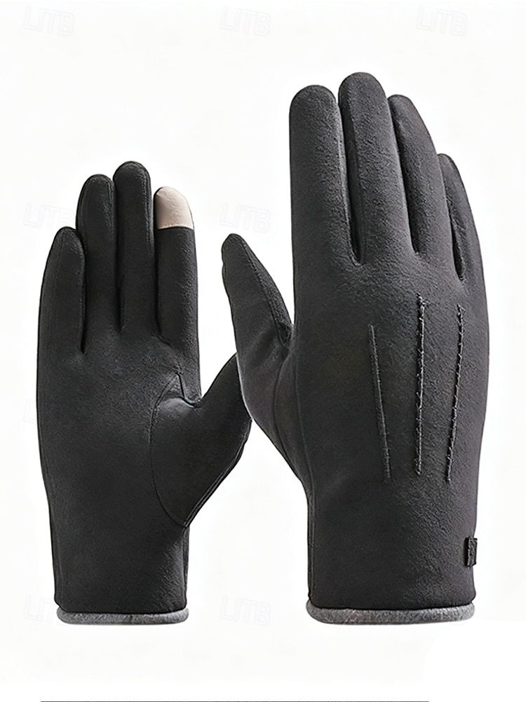 Vinterhansker for menn med berøringsskjerm – fleecefôret for varme, myk berøring, polyestermateriale, kompatibel med berøringsskjerm, tilgjengelig i flere farger for både fritids- og utendørsbruk 2025 - $9.99 –P6
