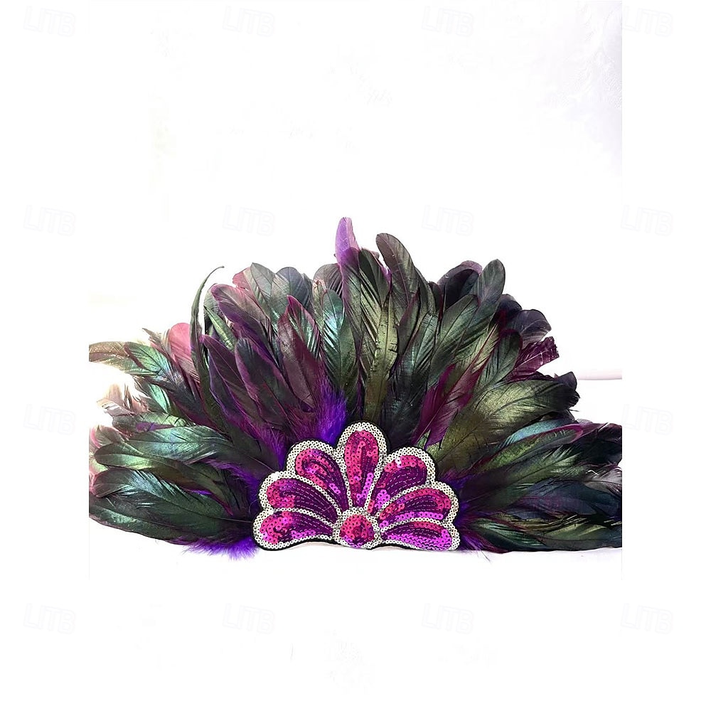 Carnaval 2026 Rio Carnaval Samba Accessoires Bruin Oranje Veer Hoofdband voor Dames - Gouden Pailletten Showgirl Hoofddeksel - Mardi Gras Accessoire Brazilië Festival Prestatie Kostuum 2026 - $16.99 –P9