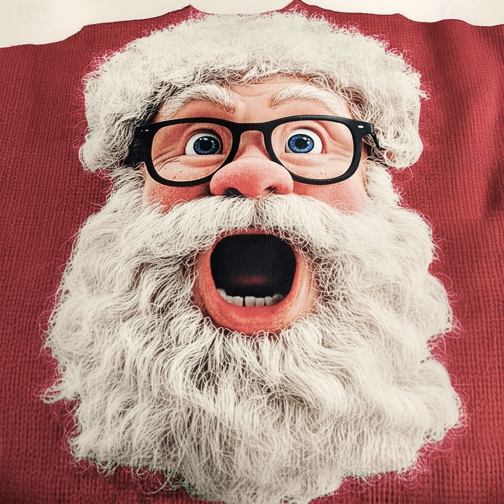 Ugly Christmas Sweater Men's Cartoon Santa Claus Print Pullover Sweater Jumper Knitwear Crewneck Casual Vacation Daily Festival Keep Warm Long Sleeve Fall Winter Black Red Green 2026 - $37.99 –P6