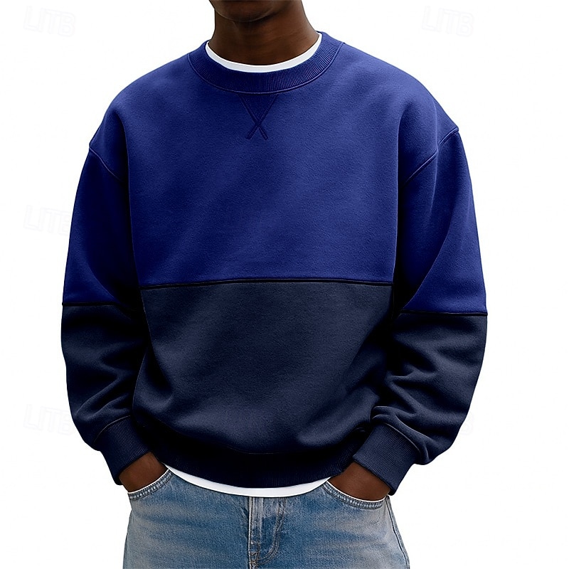 Муж. Толстовка Толстовка с капюшоном и пуловером Натяни Синий Розовый Темно синий Зеленый Серый Вырез под горло Полотняное плетение Пэчворк Цветовые блоки Для занятий спортом Повседневные Праздники 2026 - $16.49 –P1