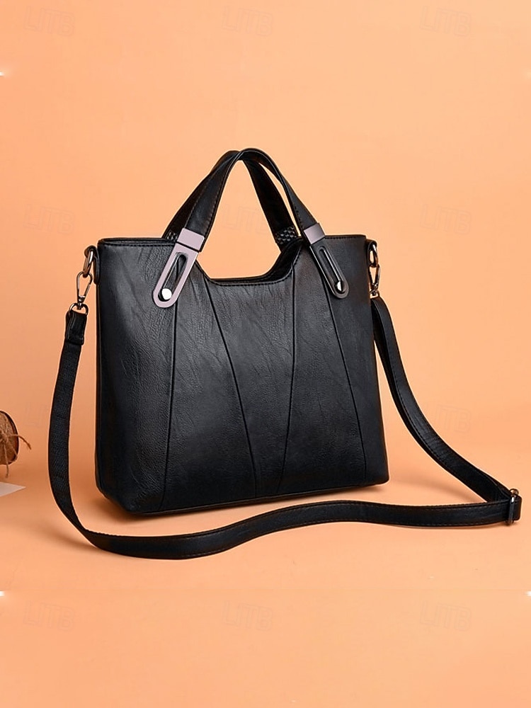 Handväska i konstläder för kvinnor – finns i flera färger, mångsidig design med flera bäralternativ, perfekt för både vardag och vardag. 2026 - $32.99 –P5