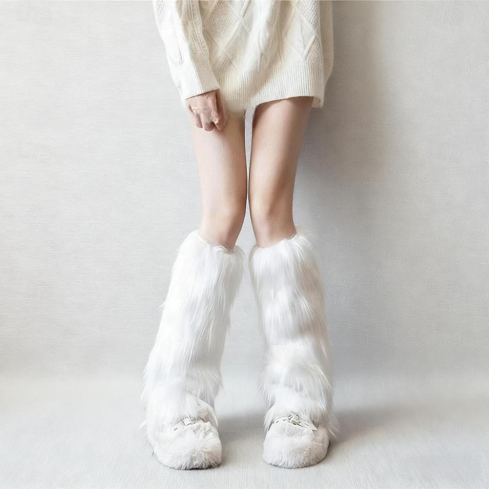 bolyhos lábszármelegítők nőknek bolyhos, plüss, téli, kényelmes borjúzokni, puha műszőrme, csizmaszár, aranyos, meleg, réteges zokni, divatos őszi-téli kiegészítők 2026 - $8.99 –P5