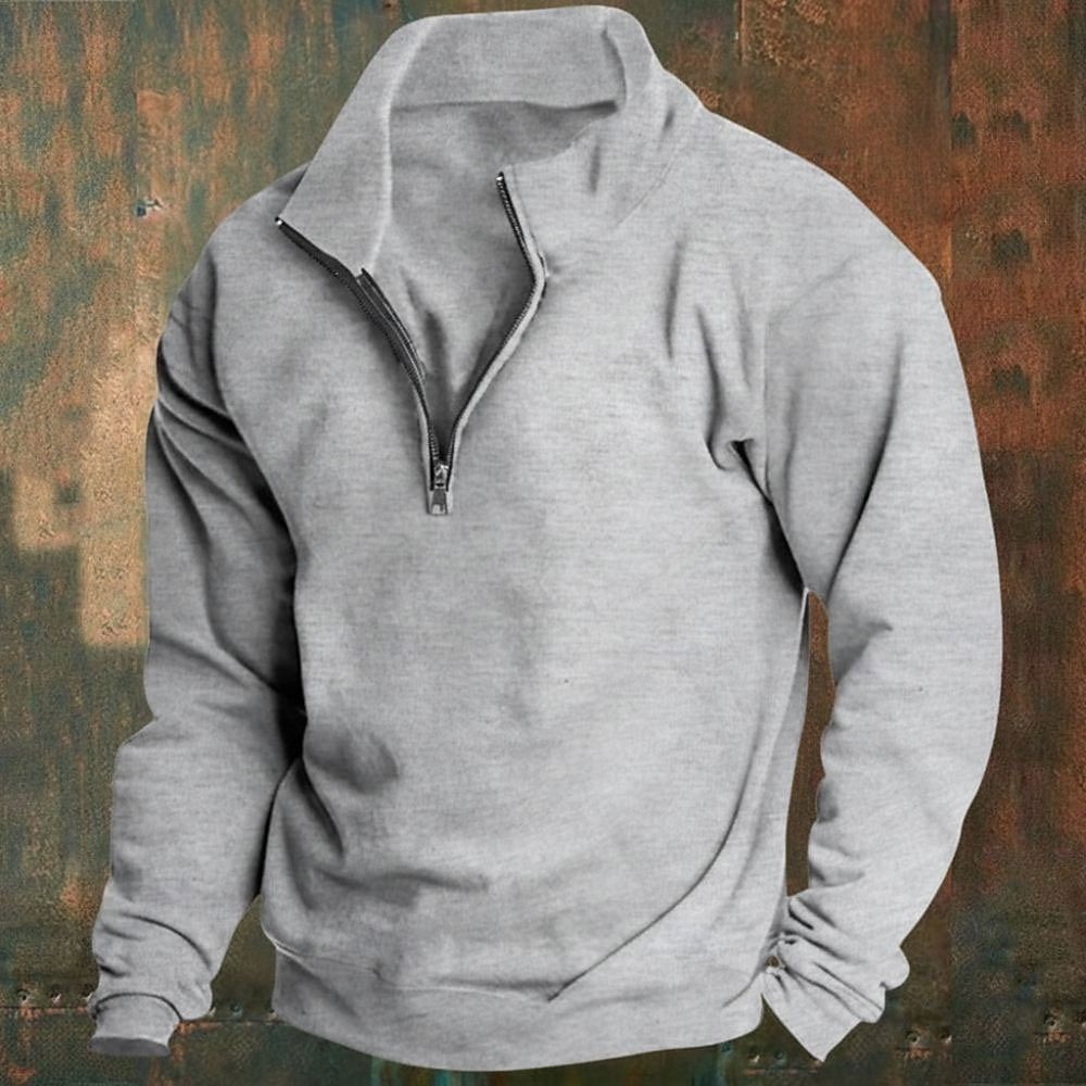 Herren Sweatshirt Polarfleece Viertelreißverschluss Sweatshirt Aprikose Schwarz Weiß Wein Rote Halber Reißverschluss Einfach Sport & Outdoor Täglich Ferien Polyester Streetwear Basic Lässig Herbst 2026 - $24.99 –P7