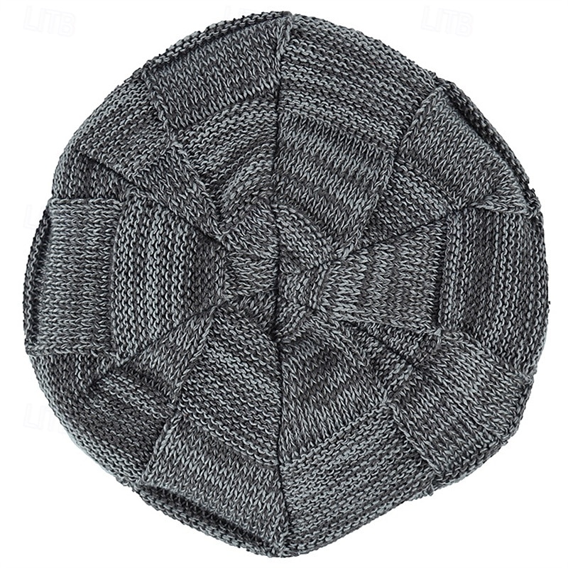 Męskie Dla obu płci Czapka Beanie Czapki zimowe Czapki Dzianinowy kapelusz Czapka zimowa Czarny Wino Poliester Dzianiny Oddychający Wygodny Dzienne zużycie Wyjściowe Jednolity/zwykły kolor Ciepłe 2026 - $8.49 –P3