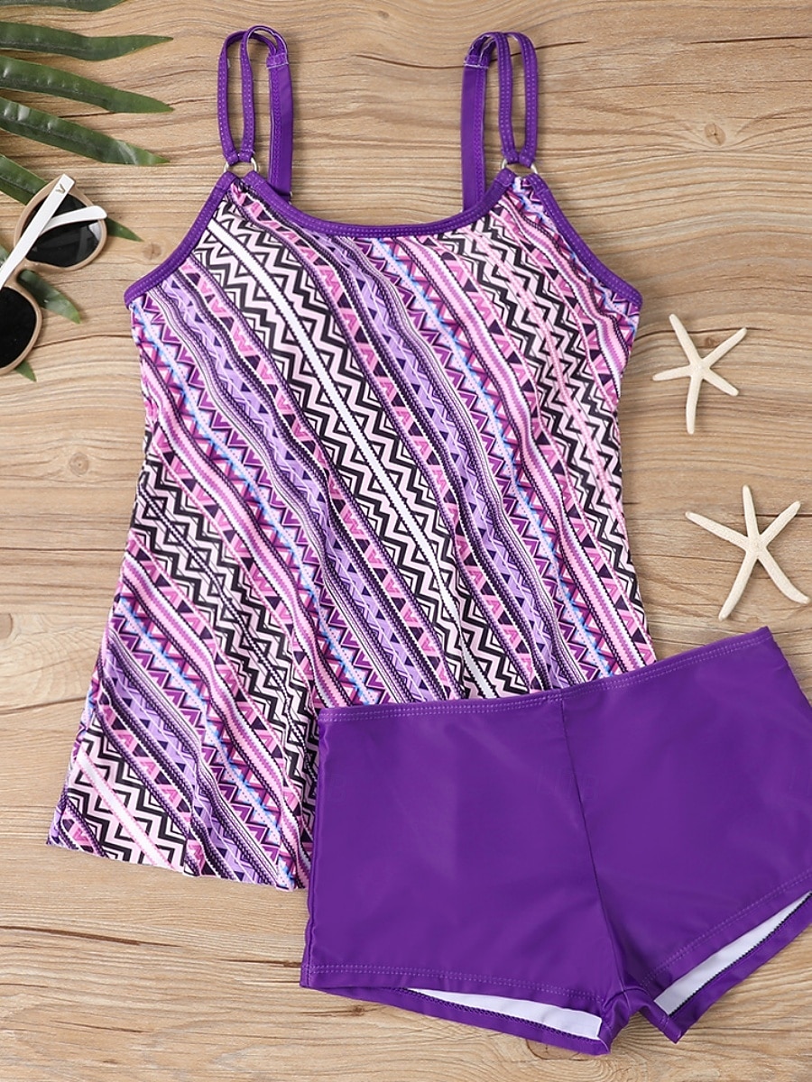 Γυναικείο Τανκίνι 2 Κομμάτια Μαγιό Σορτσάκι Έλεγχος Κοιλιάς Ψηλόμεσο Λεπτό Χωρίς Πλάτη Θέρετρο Παραλίας Ombre Λουλούδια U Λαιμός Αμάνικο Μαγιό 2026 - $33.99 –P12