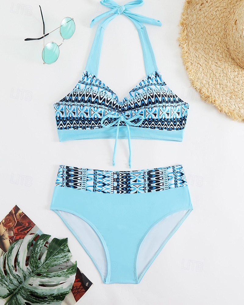 Per donna Costumi da bagno Due pezzi Birichino Costume da bagno Senza schiena Vacanza Abbigliamento da Spiaggia Floreale All'americana Senza Maniche Costumi da bagno del 2026 a $22.99 –P14