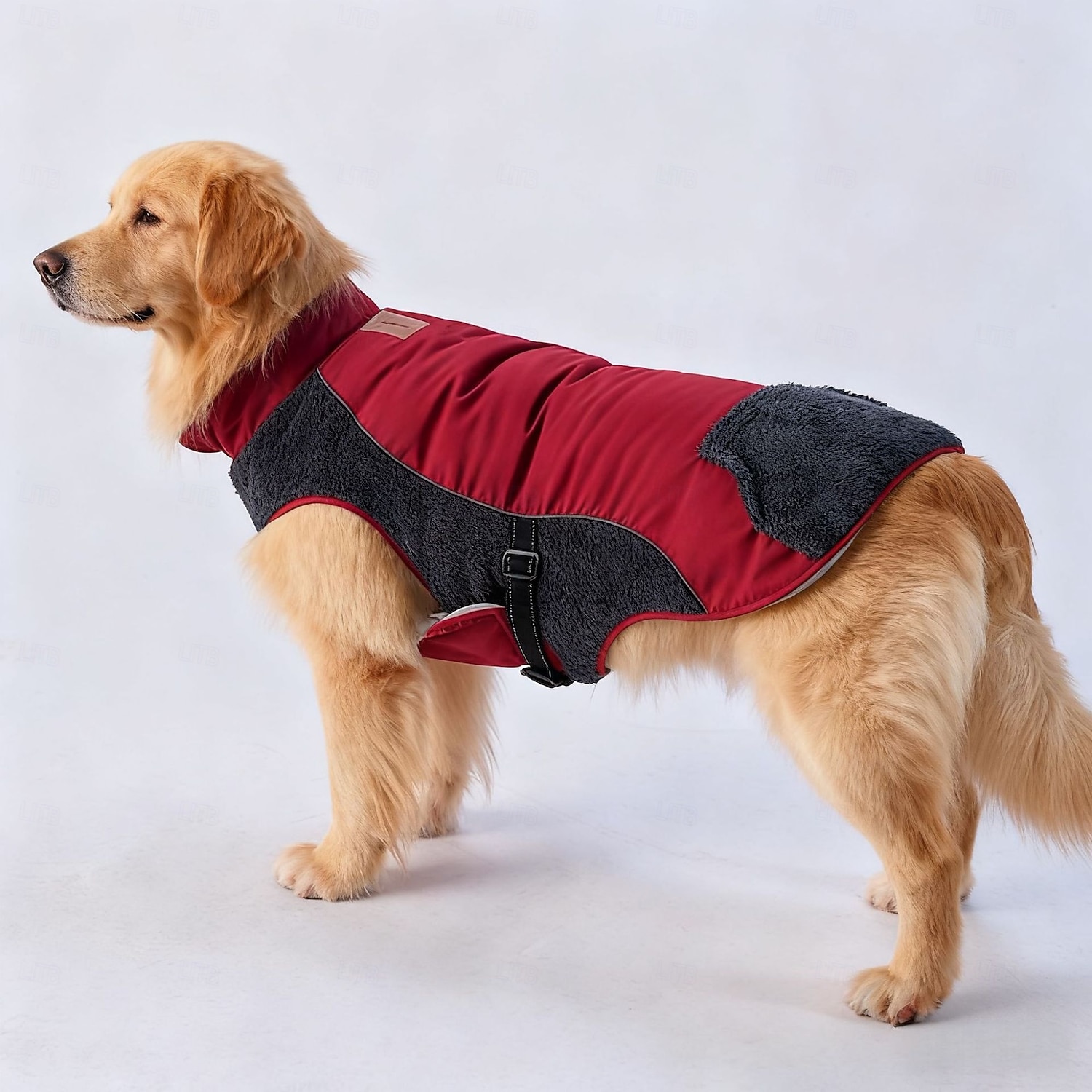 Varm hundtäcke vattentät vintertäcke för valpar med spännen, reflekterande justerbar snöjacka för husdjur, fleecetröja för medelstora hundar 2026 - $22.99 –P11