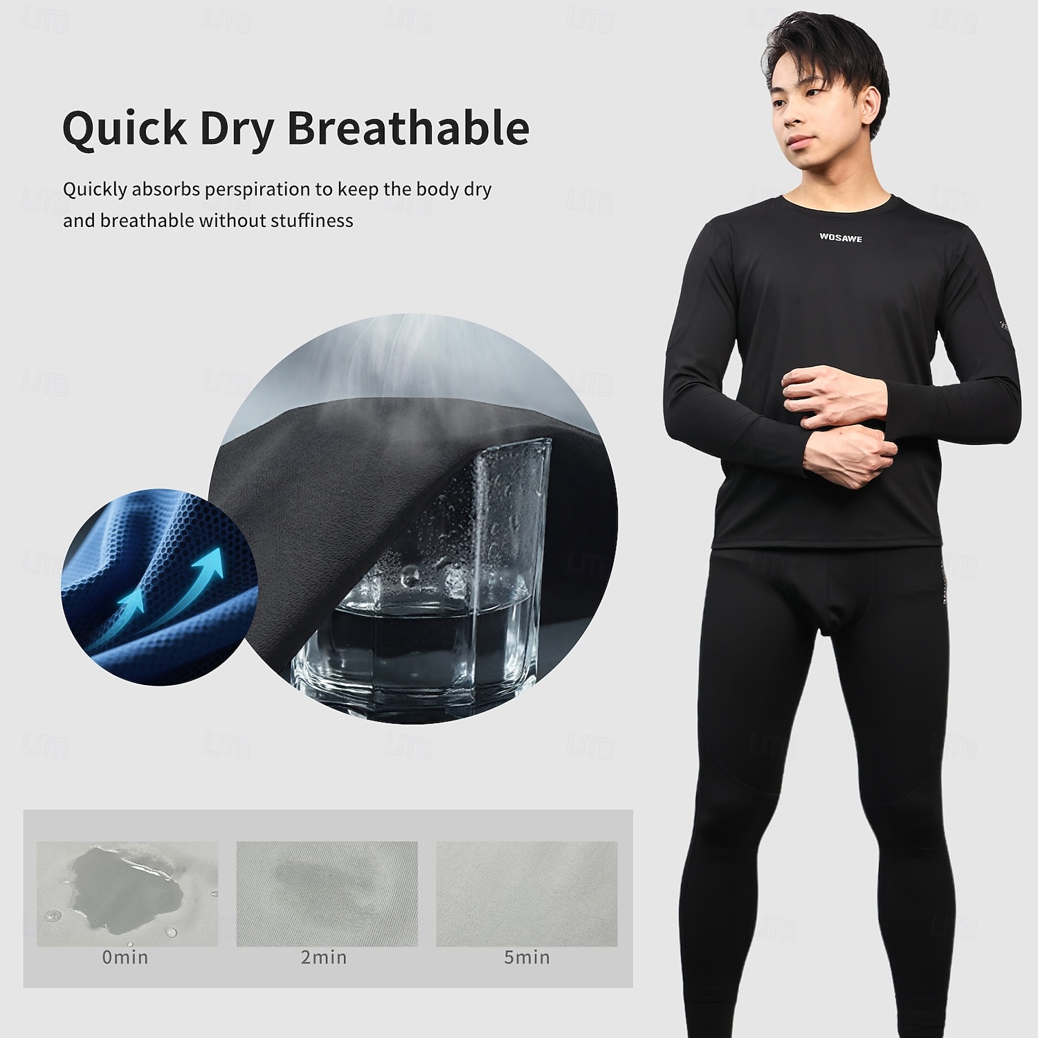 WOSAWE men's quick drying leggings for cycling skiing mountain climbing 3D fit moisture wicking underwear long pants BF141 2026 - $36.99 –P17