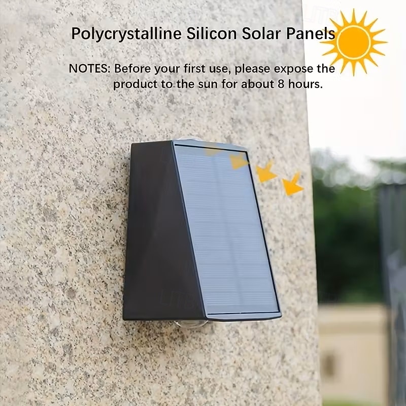 1PC Outdoor Solar Wall Light with Top and Bottom Lighting Outdoor Wall Washer Solar Patio Light for Garden Garage Porch and Road Lighting Christmas Wedding Holiday Outdoor Landscape Light 2026 - $26.99 –P4