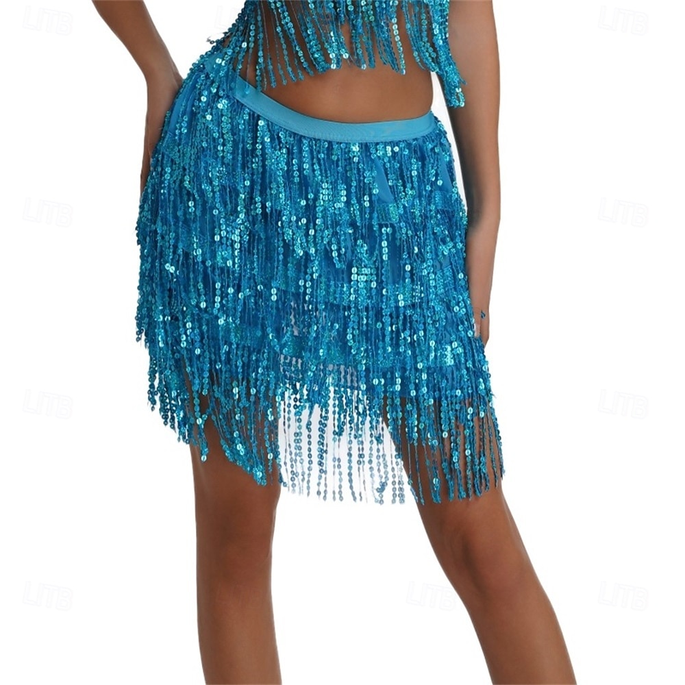 Samba Dancewear Belly Dance Sequin Tassel Skirt Half Bead Performance Skirtl Performance Costume 2026 - €31.57 –P9